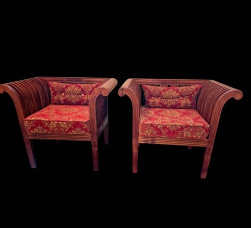 Pair handcrafted teakwood - pair, of
