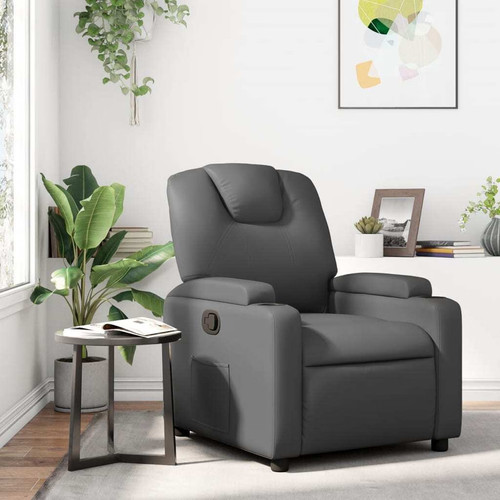 Recliner chair gray faux - chair,